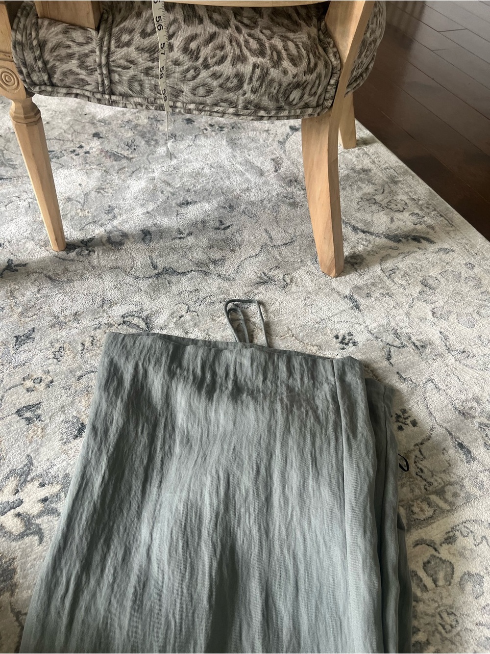 NWT - ZARA 2pc set Relaxed Wide-Leg pant and top in blue Gray Size Medium - Picture 11 of 11